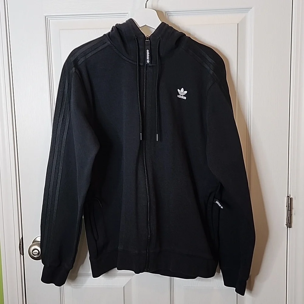 Adidas PT3 Hoodie Hooded Jacket Black With Black Stripes, Men's Medium